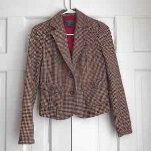 American Eagle brown and tan fitted blazer